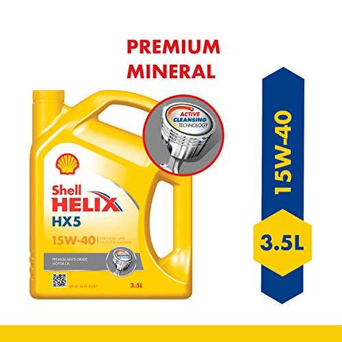 Shell Helix HX5 15W-40 API SN Premium Mineral Engine Oil for Diesel & Petrol Cars (3 L) 2