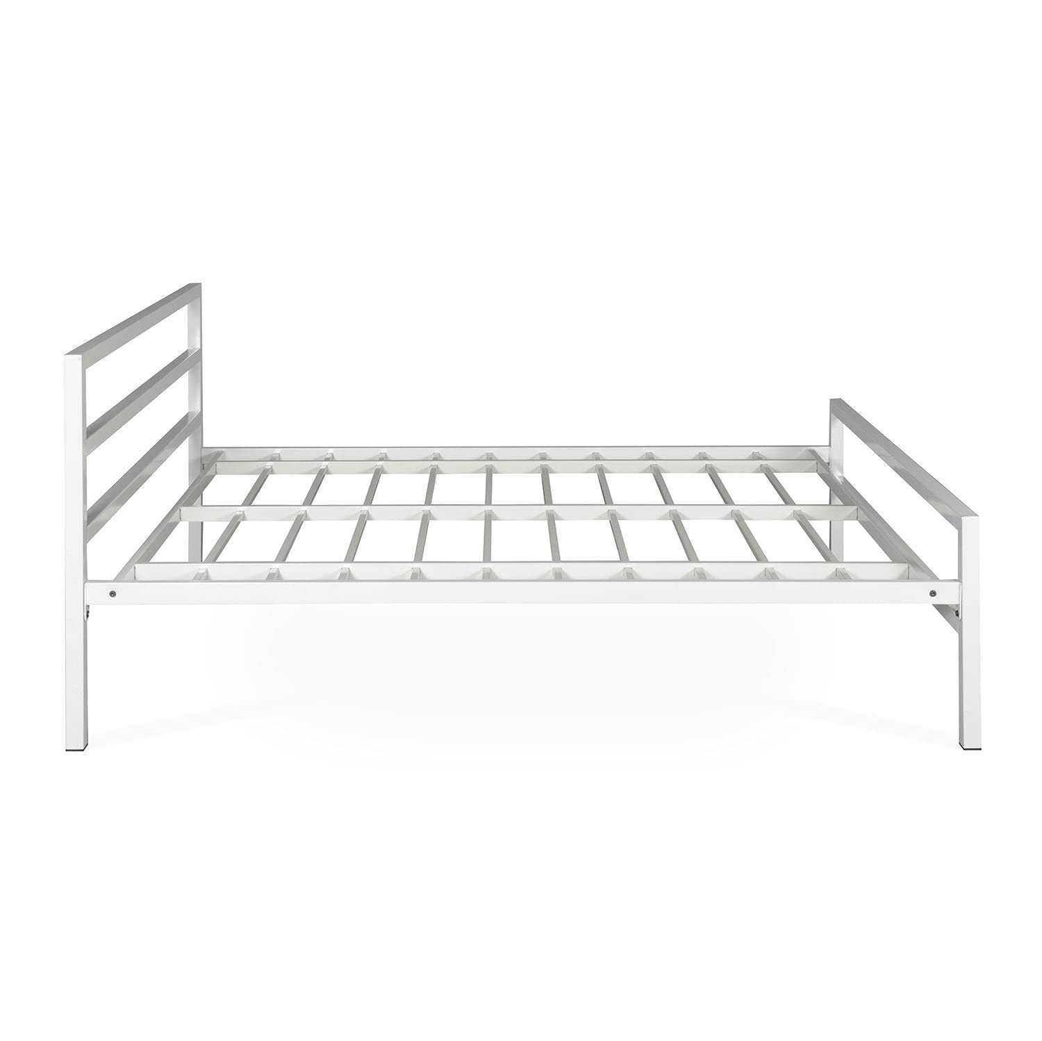 Doctor Dreams by Nilkamal Queen Size Striker Classic Metal Bed with Plus Memory Foam 6 Inch Orthopaedic Mattress, Comes with Soft Cover, Firmness Premium Mattress (White & Blue, 78 x 60) 5