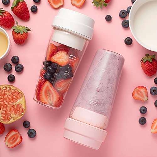 17PinHut Portable Blender, Personal Blender, With USB Magnetic contact charging, 14 oz Smoothie Blender, Anti-silp Rubber Base, One-handed Drinking Mini Blender for Shakes and Smoothies 5