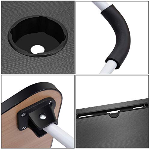Laptop Table Foldable Portable Notebook Bed Lap Desk Tray Stand Reading Holder with Coffee Cup Slot for Breakfast, Reading & Movie Watching Multifunction Study Lapdesk Wooden 6
