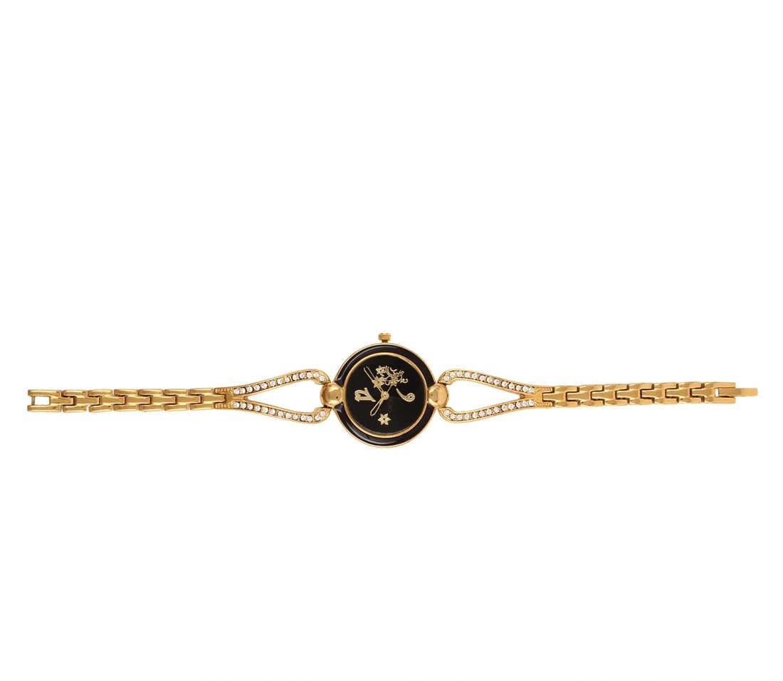 Dice"Venus-7101" Wrist Watch for Women. Fitted with Gold Plated, Jewel Stone, Black dial Watch 5