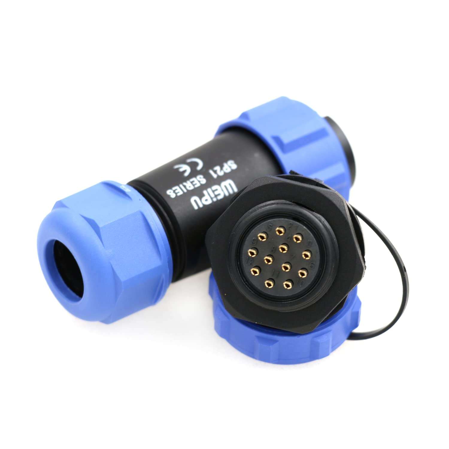 SZRMCC SP21 12Pin Waterproof Connector IP68 Circular Aviation Plug Socket High Voltage Industrial Power Cable Connector for LED Lighting/Marine/Automotive Outdoor Devices 5