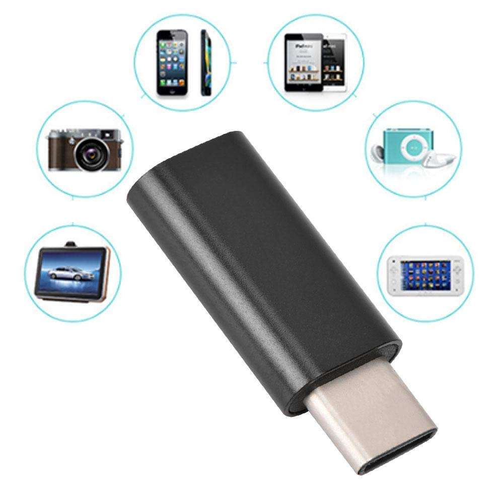 Adapter to Type-c Converter USB Female to USB C Male Convert Connector Lighting Cable (Female) to USB Type C (Male)(Black) 3