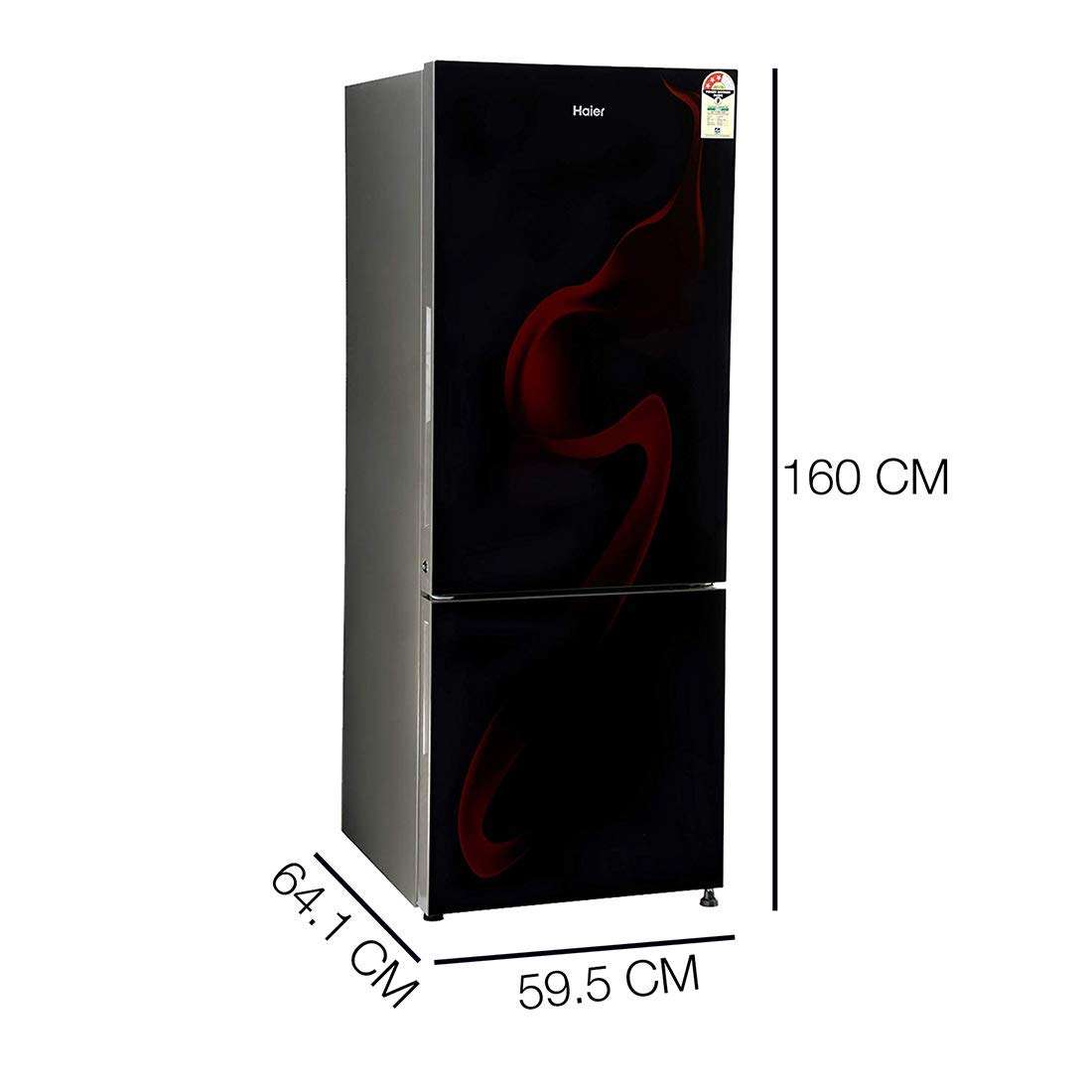 Haier 320 L 3 Star ( 2019 ) Frost-Free Double Door Refrigerator (HRB-3404PSG-E, Spiral Glass Black) 3