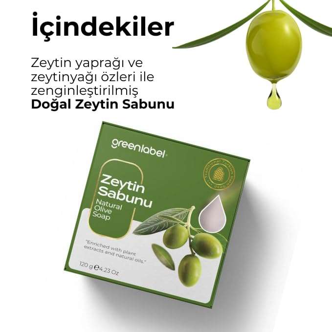 GreenLabel Olive Oil Soap Natural Hair And Skin Nourishing 120 gr 5