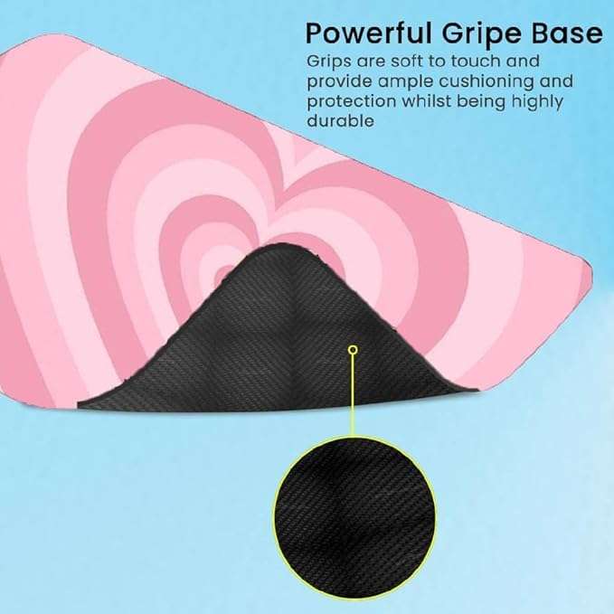 OUTFITQUE Cute Mouse Pad - Printed Mousepad with Anti-Slip Rubber Base & Smooth Mouse Control for Laptop, Gaming, Notepad, Desktops (Pink Hearts) 4