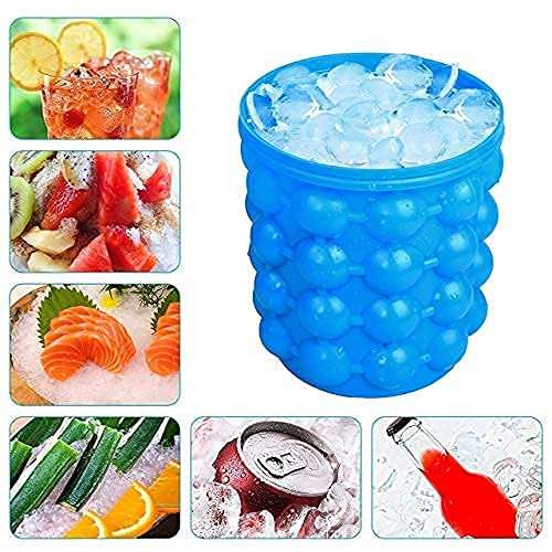1 pcs Silicone Ice Bucket & Ice Mold with lid, Large Silicone Ice Bucket 4