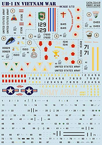Print Scale 72-418 - 1/72 - UH-1 in Vietnam War Scale Decal Plastic Model kit 1