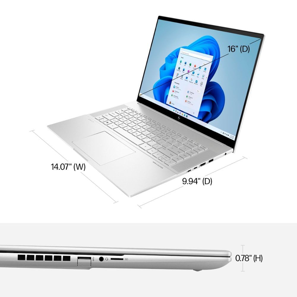 HP Envy 16 Touch Laptop 8TB SSD 96GB DDR5 RAM Win 11 Pro (Intel Core i9-13900H Processor Turbo to 5.40Ghz, NVIDIA GeForce RTX 8GB GDDR6, 16" QHD(2560x1600) Touchscreen WQXGA) Gaming Notebook Computer 5