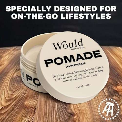 Would Pomade Hair Cream for Men - 2.5 Oz Natural Hair Styling Cream - Matte Finish, Water-Based Medium Hold, Lightweight & Flexible, Soft Touch, Flake-Free 6
