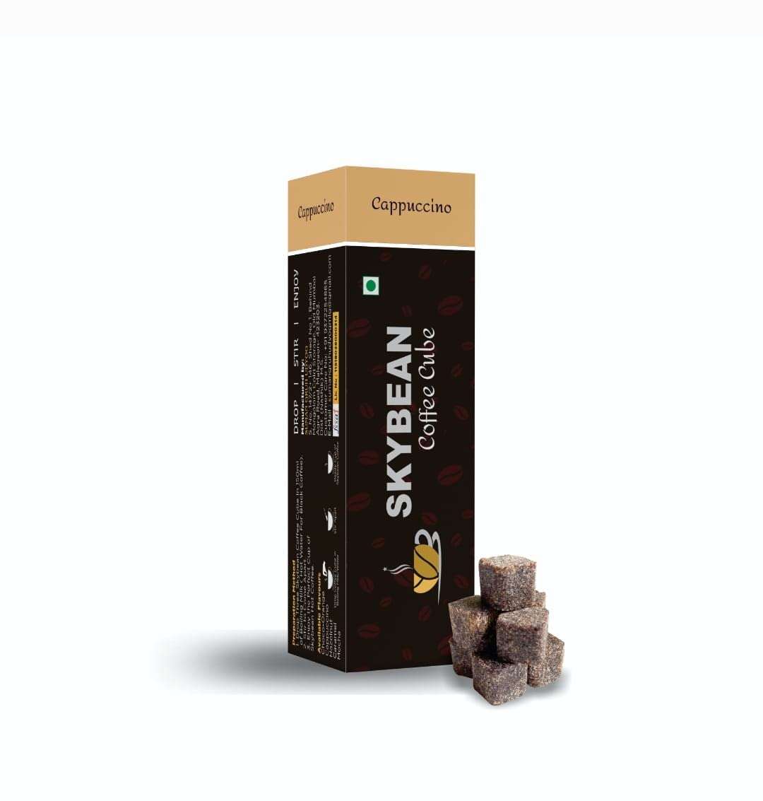 SKYBEAN Combo Pack Mocha + Mocha + Cappuccino Coffee Cube - 100g each Pack 100% Pure Coffee, Suitable for Hot & Cold Coffee Drink 5