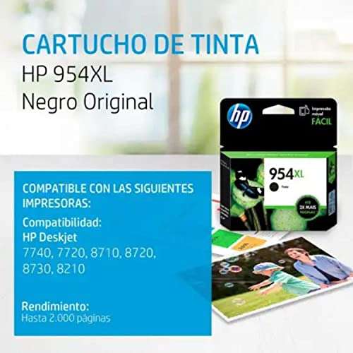 HP Cartucho De Tinta 954xl Negra 2