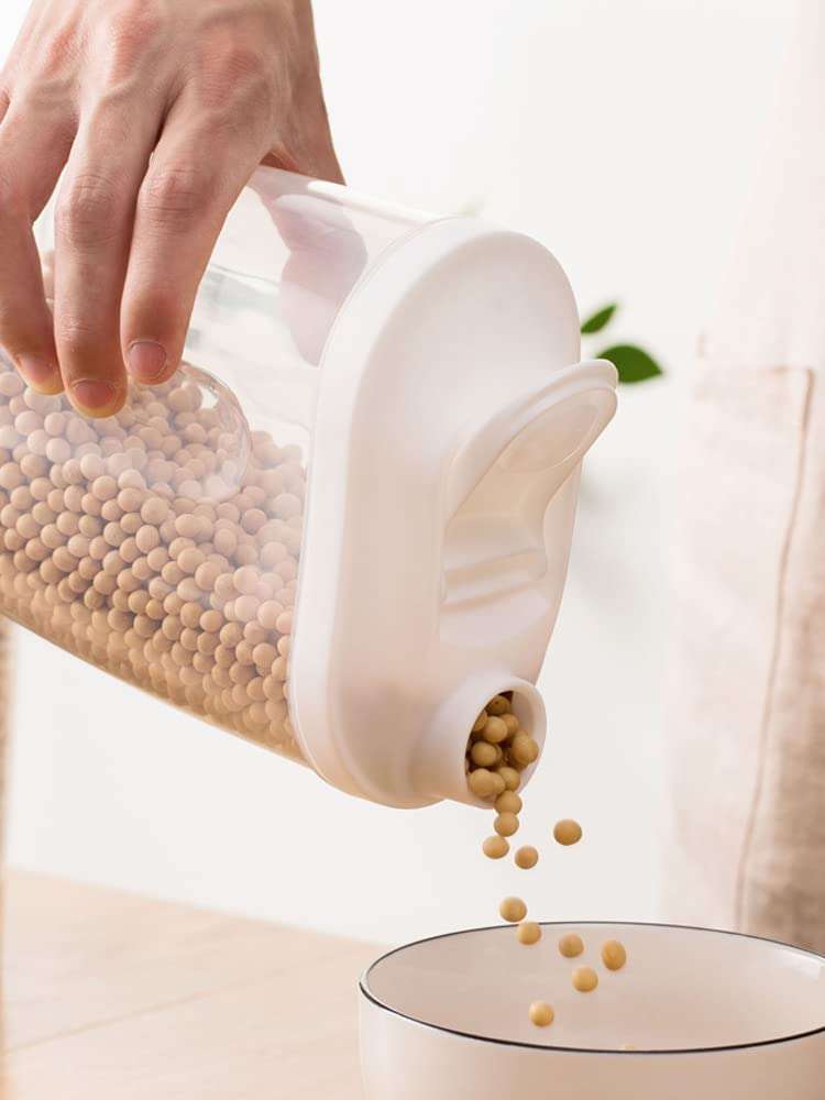 YANCI® Kitchen Pantry Storage Containers Coarse Cereals Storage Box Plastic Containers Sealed Cans Grains Kitchen Flip Food Storage Tank Airtight Boxes (1000 ml, Pack of 1) 4