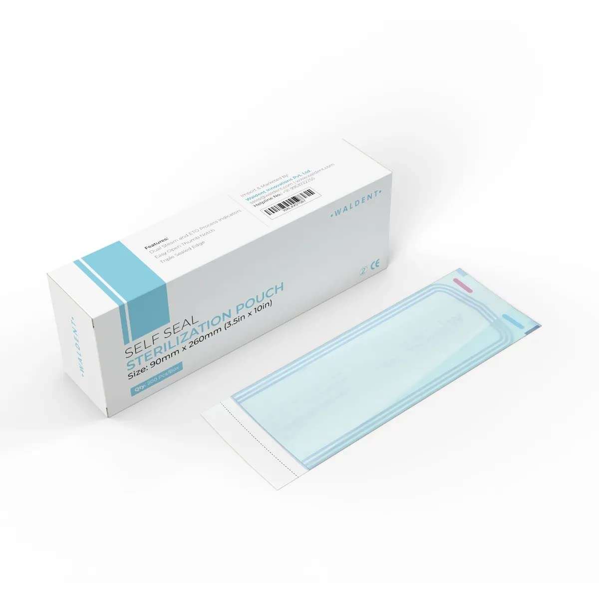 Waldent Self-Seal Sterilization Pouch 250x400 mm(10in x 15.75in) 3