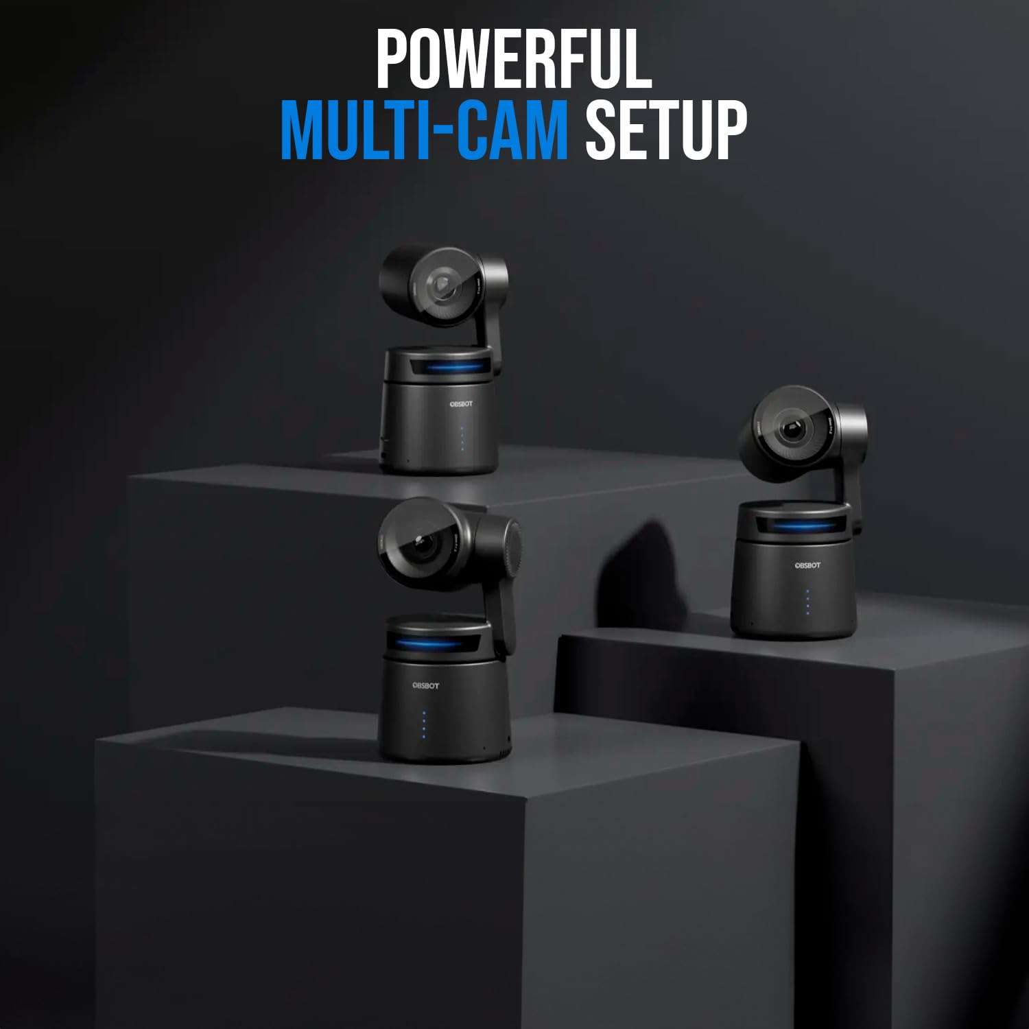 OBSBOT Tail Air AI-Powered 4K PTZ Streaming Camera Bundle (Black) with Adapter (Black), Tripod, Remote Controller (Black), 256GB Memory Card, and HDMI Cable (Silver, 2-Pack) (6 Items) 6