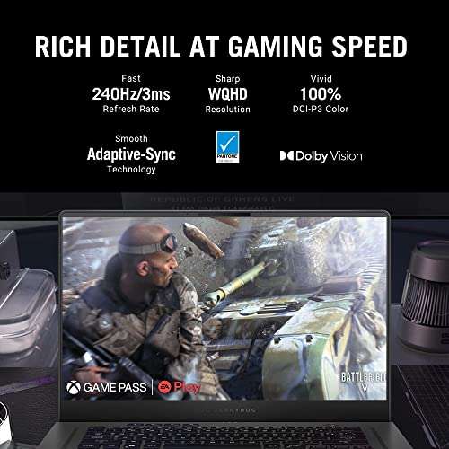 ASUS ROG Zephyrus G15(2022), 15.6" (39.62 cms) 2K WQHD 240Hz/3ms, AMD Ryzen 7 6800HS, 6GB RTX 3060, Gaming Laptop (16GB/1TB SSD/90WHrs Battery/Windows 11/Office 2021/Gray/1.9 Kg), GA503RM-LN143WS 5