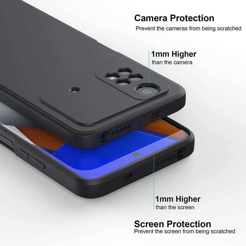 MoreFit for Poco M4 Pro 4G, Flexible Soft Silicon Candy, Scratch Resistant Back Case Cover for Poco M4 Pro 4G - Black 6