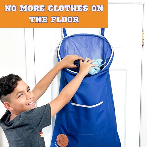 Kids Clothes Hamper - Space-Saving Boys Hamper with Zipper for Easy Unloading, Durable Oxford Material, Lined for Wet Clothes - Ideal Boys Laundry Hamper for Boys Room Organization 2