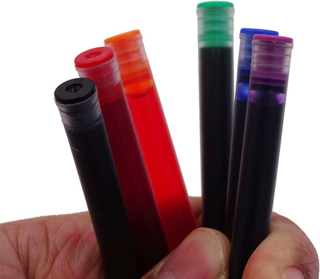 Levin 11pcs Jinhao Fountain Pen Ink Cartridges Refill multiclour International Standard Size 2.6mm bore Diameter 6