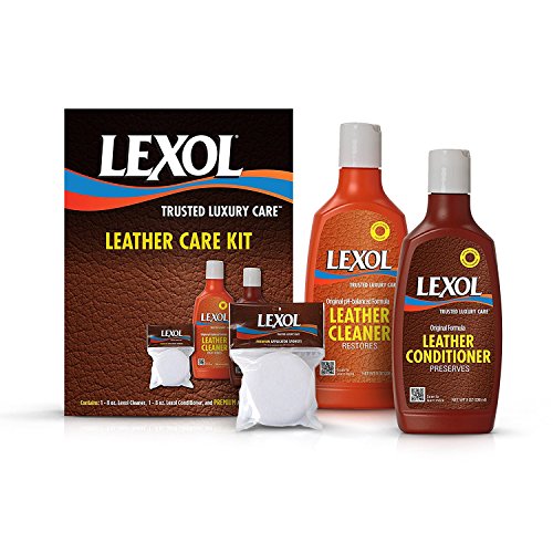 Lexol Leather Cleaner and Conditioner and Sponge Kit, For Use on Leather Apparel, Furniture, Auto Interiors, Shoes, Handbags and Accessories 1