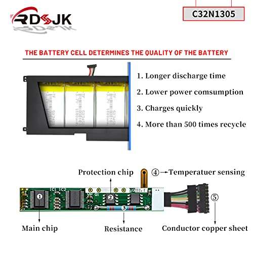 C32N1305 Laptop Battery for Asus Zenbook Infinity UX301L UX301LA UX301LA-1A UX301LA-1B UX301LA-2A UX301LA-C4003H C4005H C4006H C4013H C4014H XH72T DH71T DH51T WS71T UX301LA4500 C32NI305 11.1V 50Wh 4