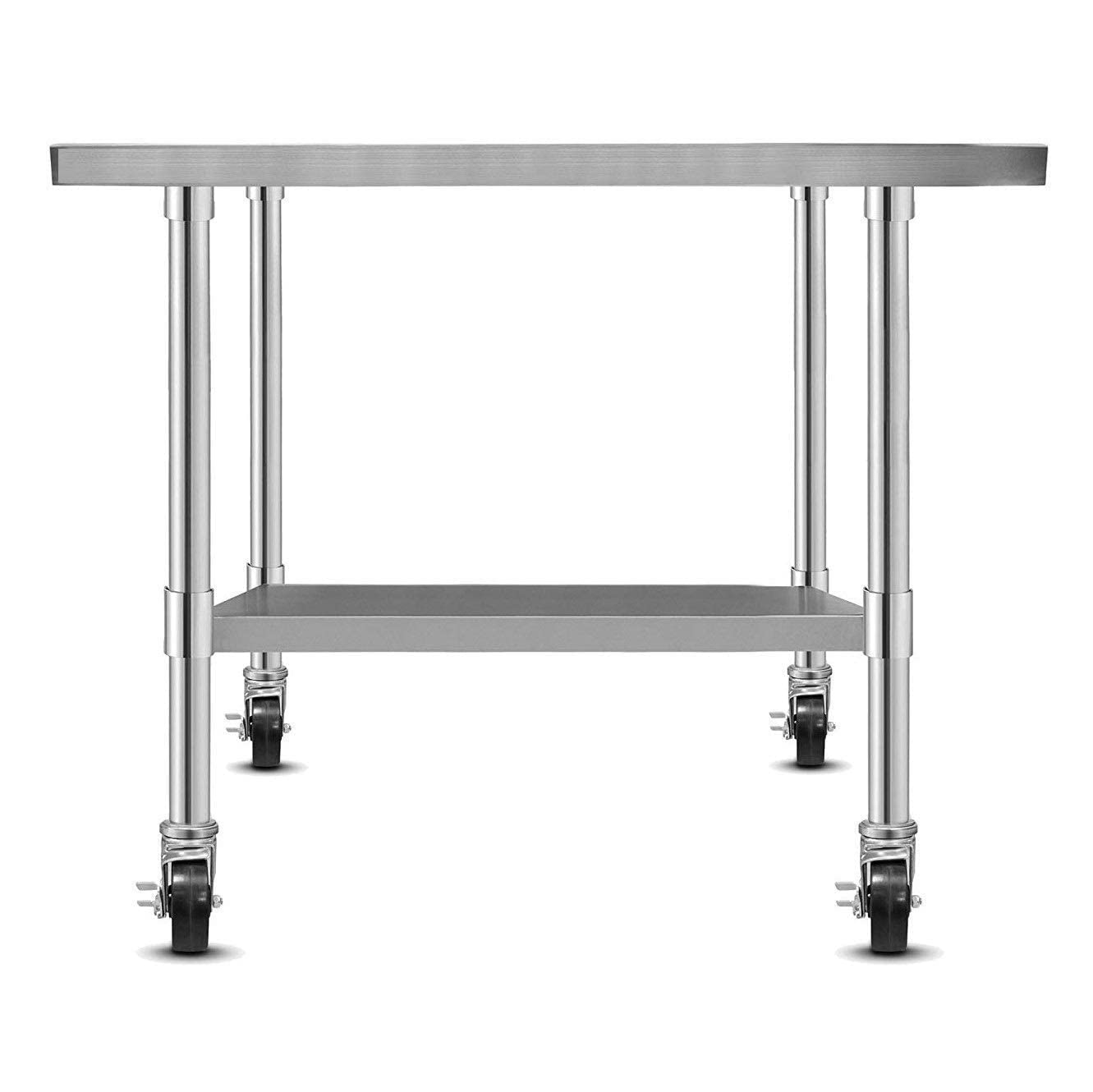 Indian Decor. 55275 Stainless Steel Work Table Food Prep Commercial Grade Worktable - Good for Restaurant, Business, Warehouse, Home, Kitchen, Garage- 3
