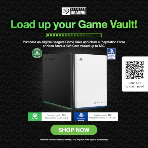Seagate Game Drive for Xbox 4TB External Hard Drive Portable HDD - USB 3.2 Gen 1, Black with built-in green LED bar , Xbox Certified, 3 year Rescue Services (STKX4000402) 3