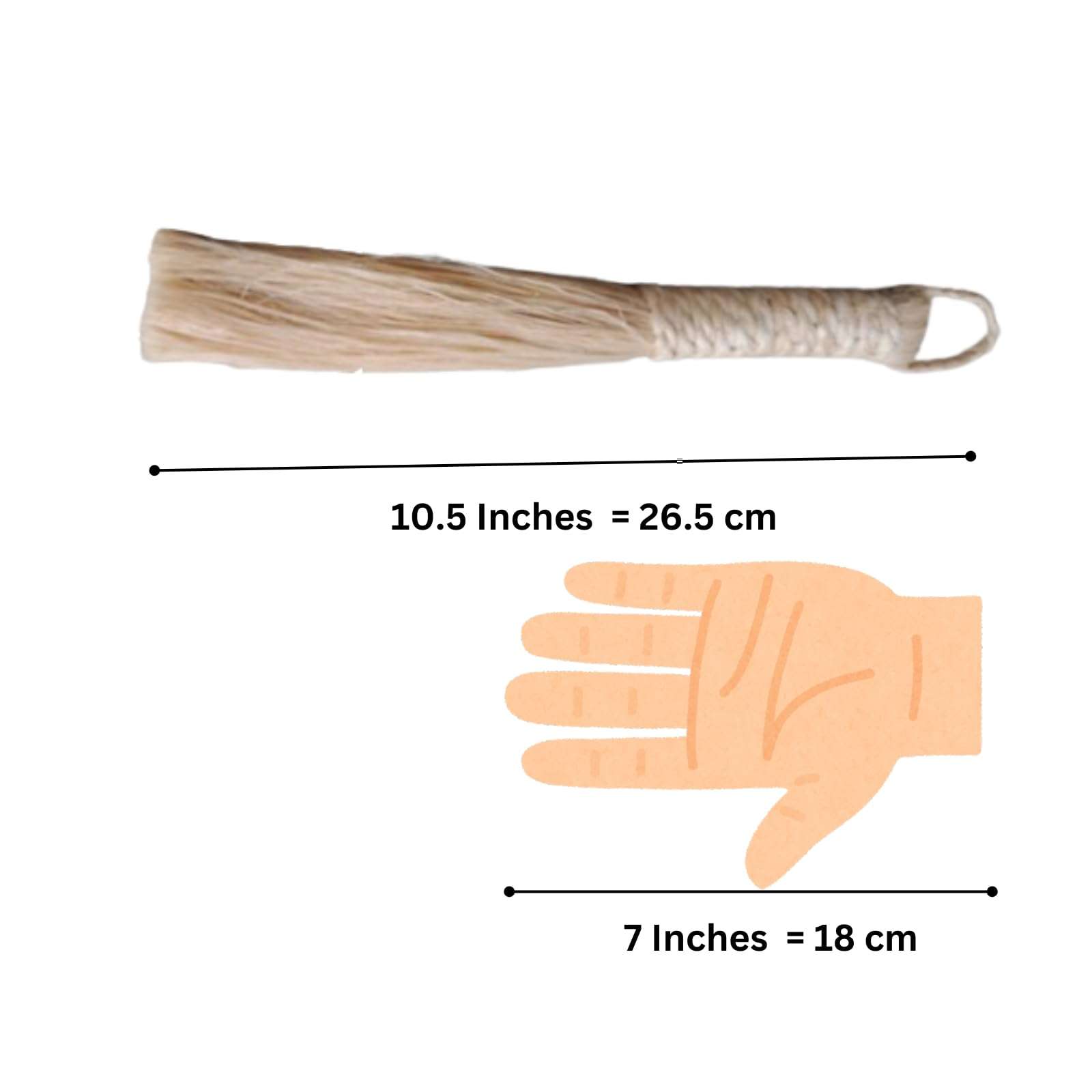 BenignCraft Broomstick 10 inch Divine Place Small Puja Broom Banana Fiber Handle with Loop for Prayer Room Dusting & Cleaning. 3