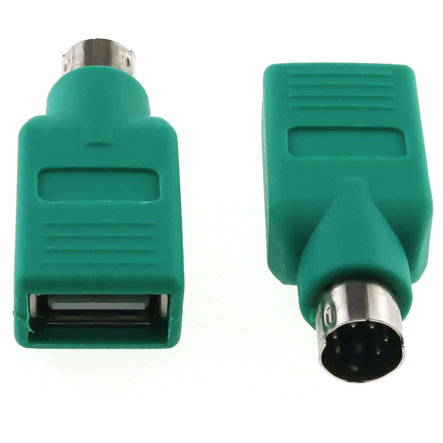 USB to PS2 Adapter RLECS 2PCS Green PS/2 Male to USB Female Converter Adapter for Mouse and Keyboard 5