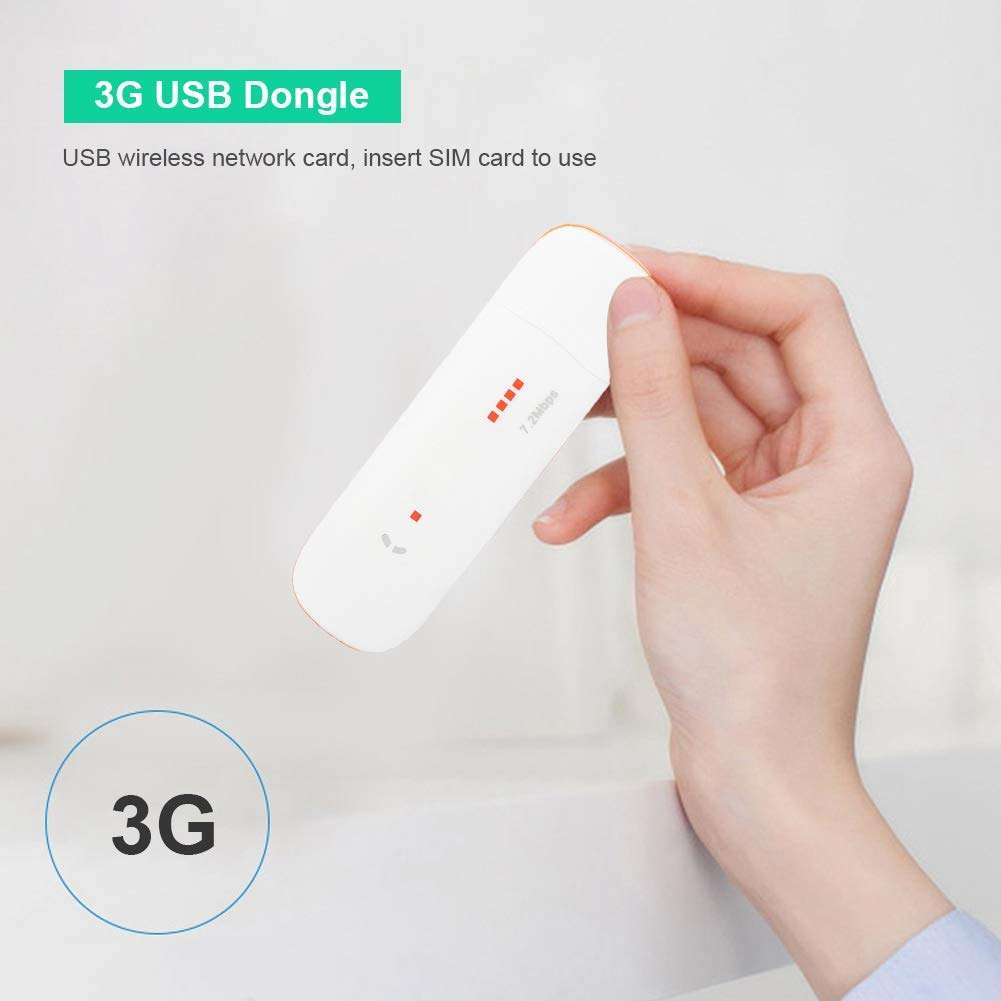 Mini USB 3G Dongle Modem, 3G Network Card USB Dongle Support UMTS:B1 Band Does NOT Support WiFi White 6