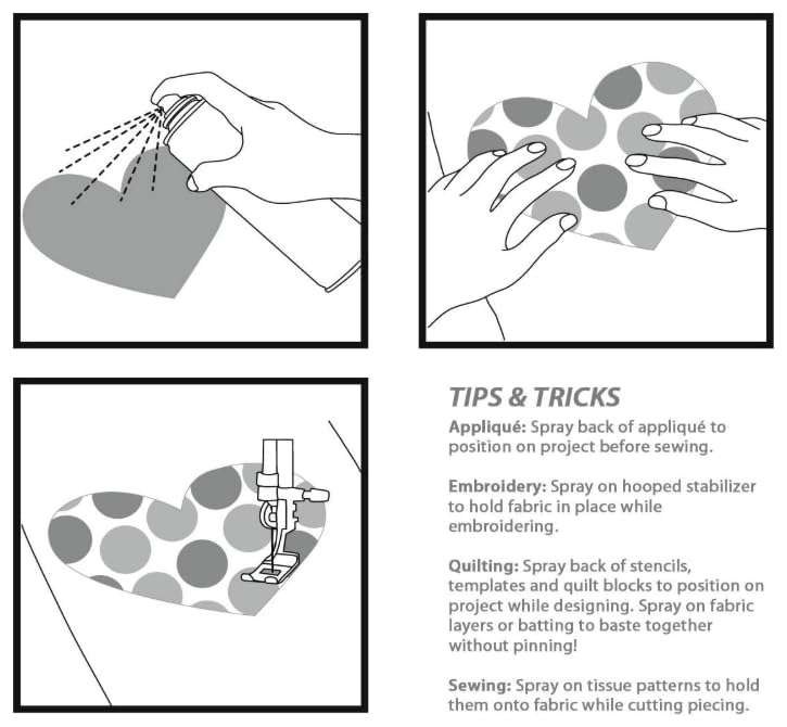 SpraynBond Quilt Basting Adhesive Spray – 7.2 oz – Temporary Fabric Bond for Quilting, Appliqué (Pack of 1) 5