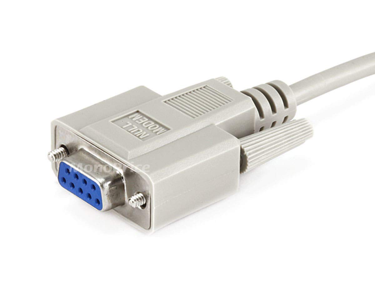 Monoprice Molded Null Modem Cable - 6 Feet - DB9 Female to DB25 Male 2