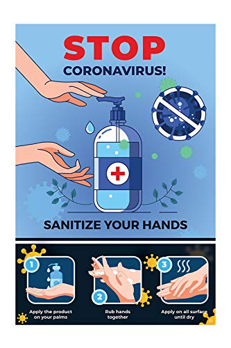Yellow Alley Coronavirus Poster - Sanitize Your Hands poster -Posters for Hospitals, Cabins, Industries|Awareness Posters|Poster For Public Places|Medical Poster|Self Sticky 240 GSM Poster 3