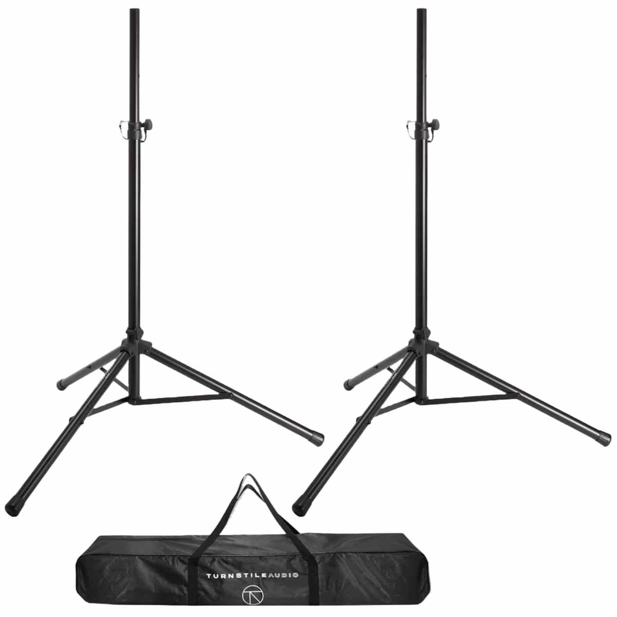 Behringer B1X 250W All-In-One Portable PA Bluetooth Speaker 2-PACK Turnstile Audio Height-Adjustable Speaker Stands Pair, With Carrying Case 4