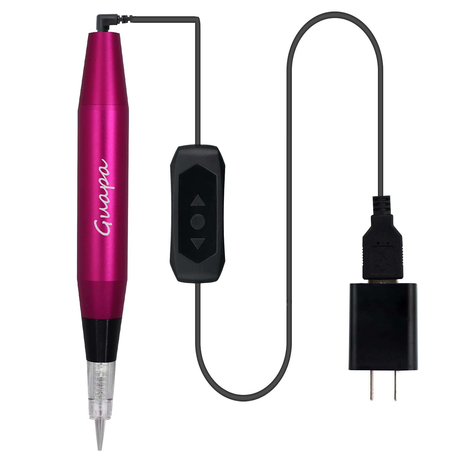 Guapa Portable Permanent Makeup Pen Machine - Lightweight, Ergonomic, Adjustable Needle Length for Professional Eyebrow, Eyeliner, Lip, and Body Art Beauty (Red) 6
