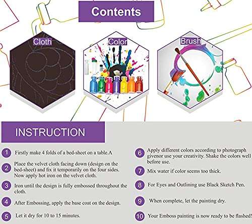 Delush Design Beautiful Emboss Painting Kit for Kids (Loving Children,Multi) 3