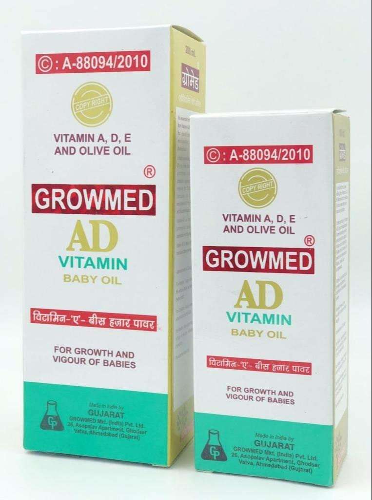 Growmed AD Vitamin Oil for Healthy and Fairness Skin Baby Massage Oil _ (100 ml) 4