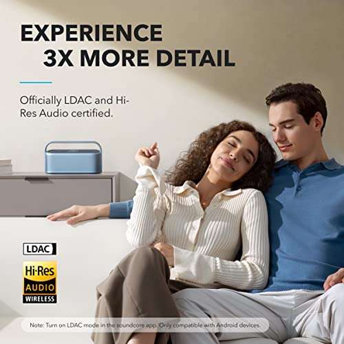 Soundcore Motion X600 Portable Bluetooth Speaker with Spatial Audio, 50W Sound, IPX7 Waterproof, Pro EQ, AUX-in, for Home, Office, Backyard and Bathroom Use (Blue) 4