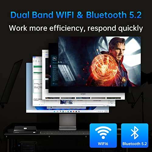 MOREFINE M6 Mini PC Intel 11th Gen N6000 (up to 3.3GHz) Windows 11 Pro, Mini Computers 16GB LPDDR4 RAM/512G M.2 NVME SSD, Micro PC Support WiFi6/ AX201/BT5.2/2.5G Network Port 4