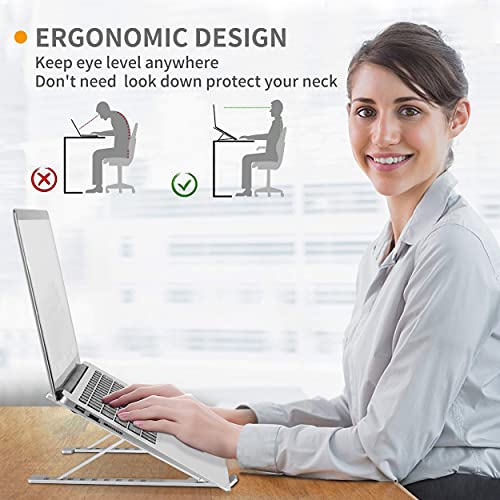 BY4U Foldable Tabletop Laptop Stand Holder with Adjustable Height Compatible for 7-17 inches Laptops 2