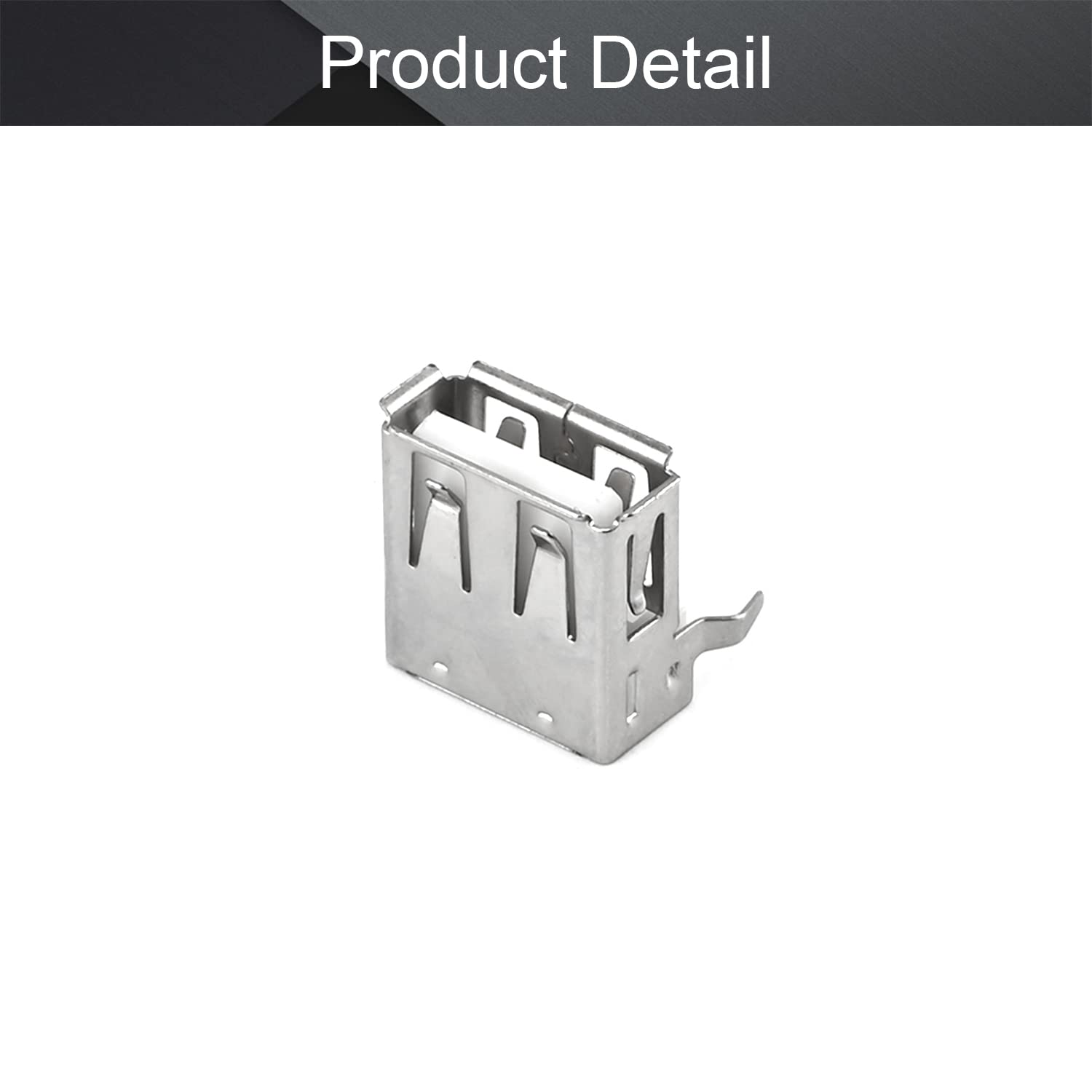 Fielect 10Pcs USB-A Female Socket Jack Connector 4 Pin Bend Foot 90 Degree Without Back Cover PCB Connector, Repair Replacement Adapter 3