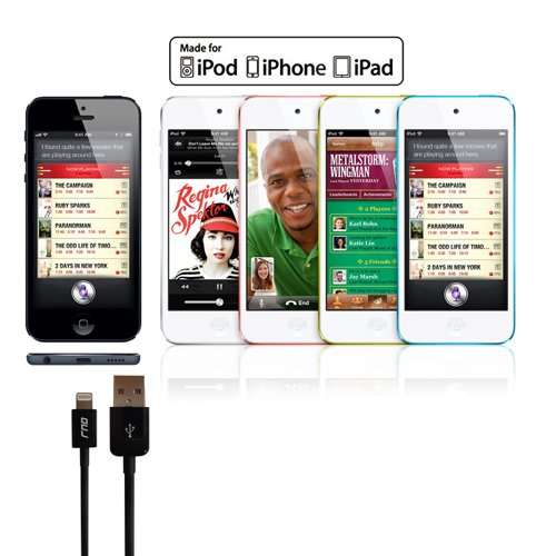 RND Apple Certified Lightning to USB 1.5FT Cable (2-Pack) for iPhone (11, 11 Pro, 11 Pro Max, XS, XS Max, XR, X, 8, 8 Plus, 7, 7 Plus, 6, 6S), iPad (Pro, Air, Mini) and iPod (1.5 feet/.5M/Black/White) 6