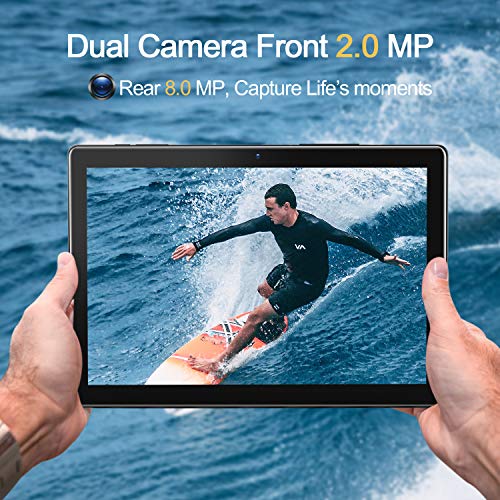 PRITOM Android Tablet 10 inch, M10, 64GB Android Tablet, 10.1 inch IPS HD Touchscreen, GPS, FM, Quad-Core Processor, Dual Camera,Wi-Fi 6