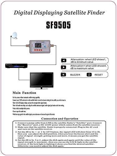 AGPtek Digital Satellite Signal Finder Meter for Dish Network Directv FTA with Compass and Audio Tone - Blue 5