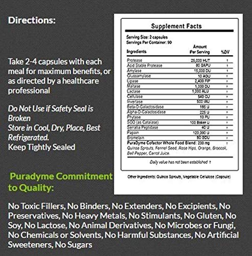 PuraDyme LiyfZyme Plant Based Digestion and Dietary Supplement - 500 Veggie Capsules. by Lou Corona 2