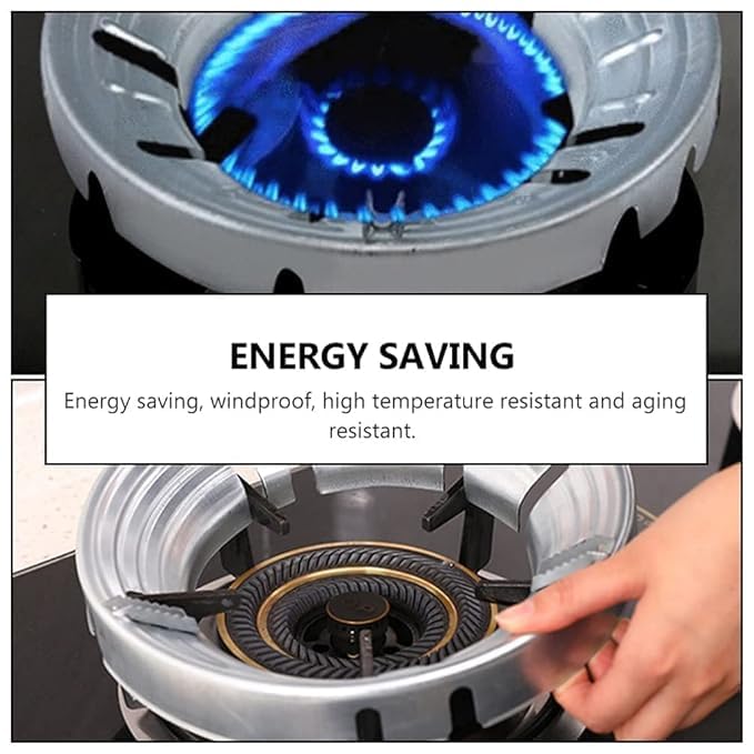 Gas Saver Burner Stand, Gas Saver Jali, Home Gas Stove Fire & Windproof Energy Saving Stand Self-Adhesive for Gas Chula stand Stove Protector (Gas Saver_02) 4
