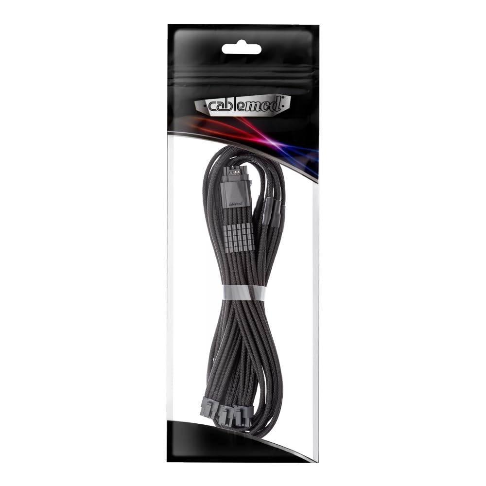 CableMod C-Series Pro ModFlex Sleeved 12V-2x6 12VHPWR StealthSense PCIe Cable for Corsair Type 5 RMX Shift (16 to 3 x 8-pin, Black) 6