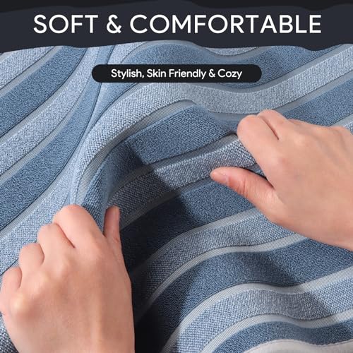 HERA BEAUTY Super Absorbent Bath Mat, Quick Dry Bath Mats for Bathroom, Non Slip Rubber Bathroom Mats Rugs, Easy to Clean Machine Washable Thin Bath Mats (Blue, 59" L x 17.7" W) 3