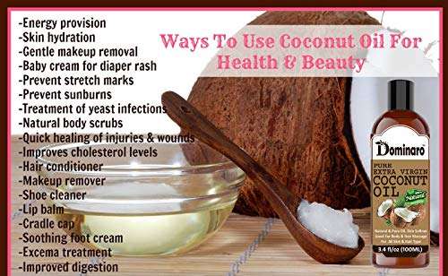 Dominaro Premium Extra Virgin Coconut Oil - 100% Pure & Natural Hair Oil (100 ml) Hair Oil (100 ml) 2