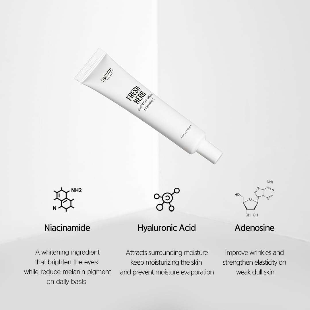 NACIFIC Fresh Herb Origin Eye Cream 1.01fl.oz 30ml for Wrinkles, Dark Circles & Puffiness – Hypoallergenic Korean Skincare with Niacinamide – Moisturizing & Brightening Eye, Mouth & Neck Cream 2